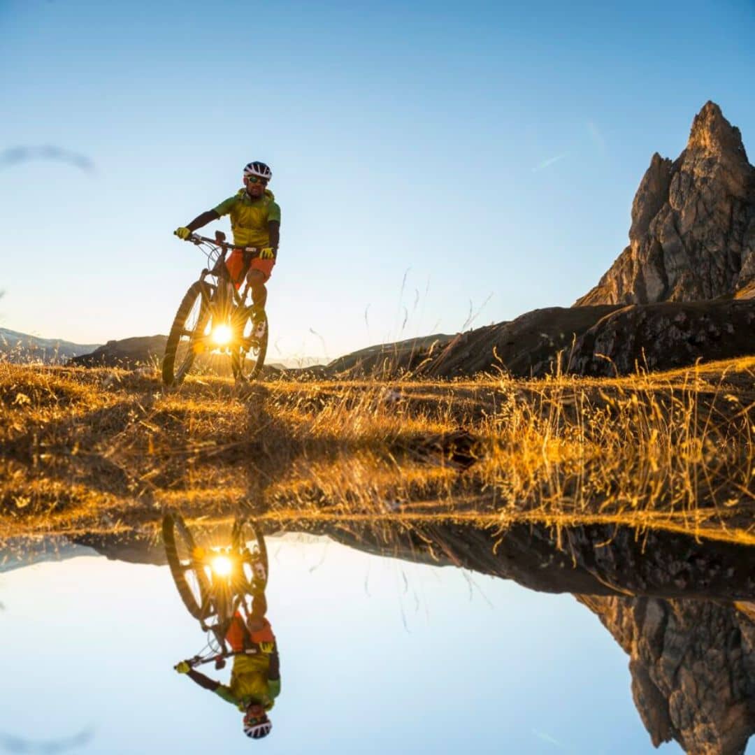 riding e-bike in national park